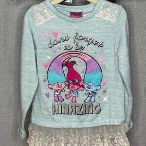 Dreamworks - Trolls - Poppy - Girls Don't Forget to Be Amazing Sweater - Size 5